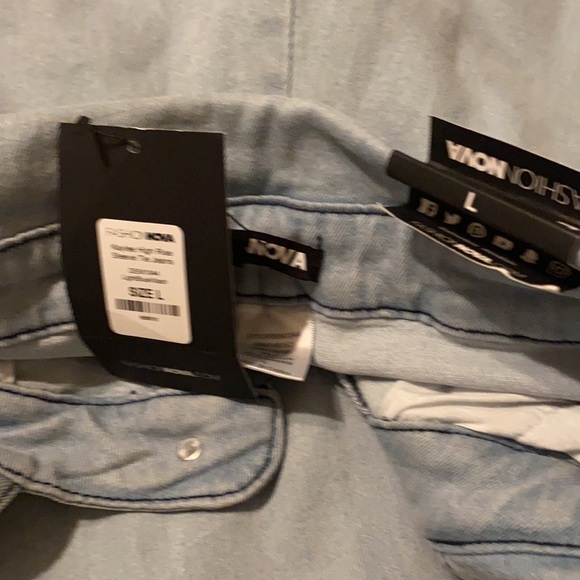 Tie front wide leg denim pants - Picture 3 of 3